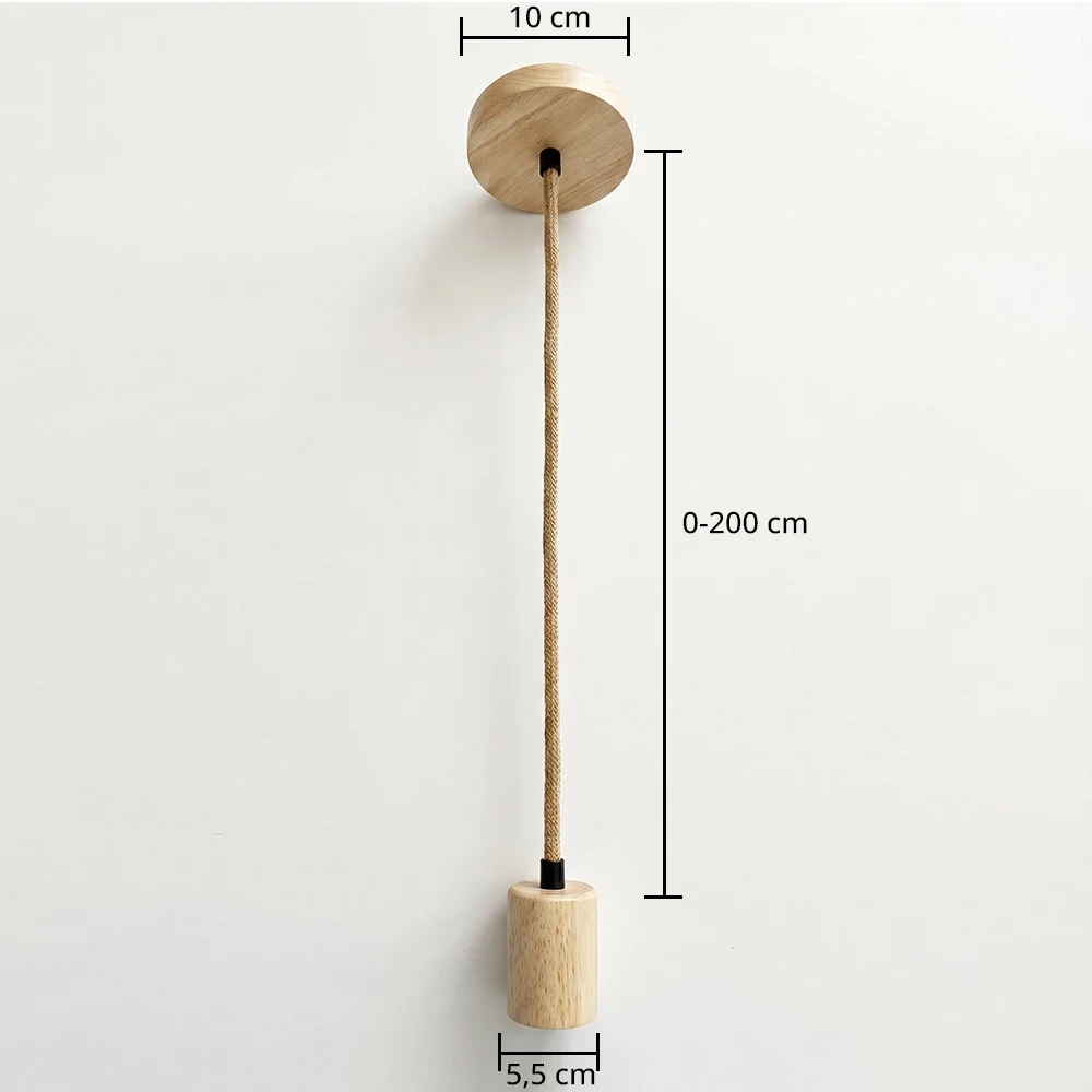 Cavo Lampadario a Sospensione in Iuta e Legno - 200cm - Hanz image 10