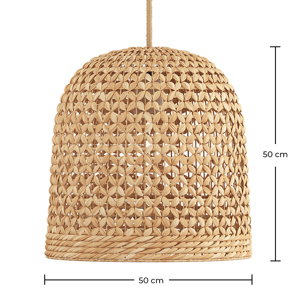 Lampada a soffitto in rattan - Lampada a sospensione design boho Bali - 50cm - Rava image 10