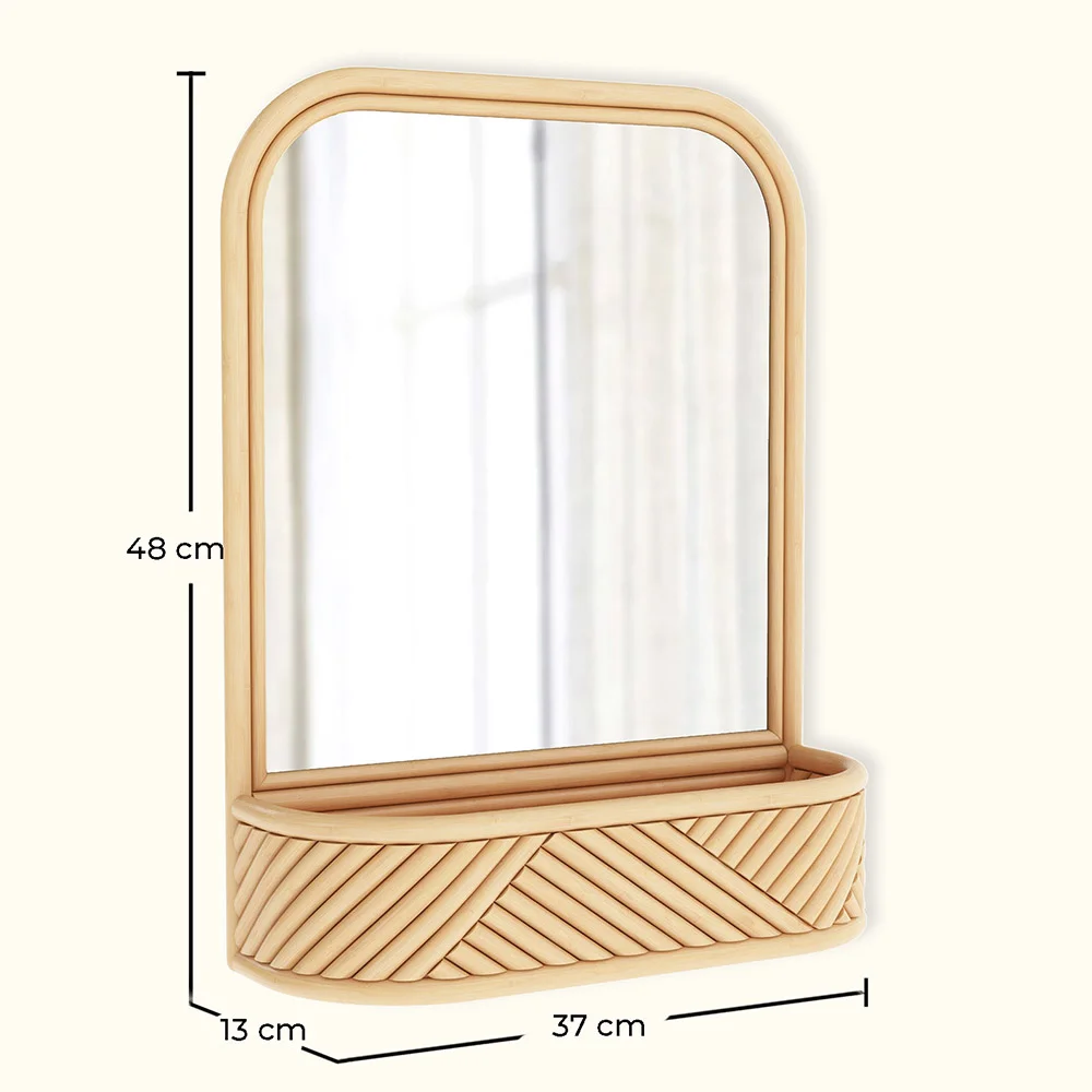 Specchio da Parete con Cornice in Rattan - Stile Boho Bali - Amara image 10