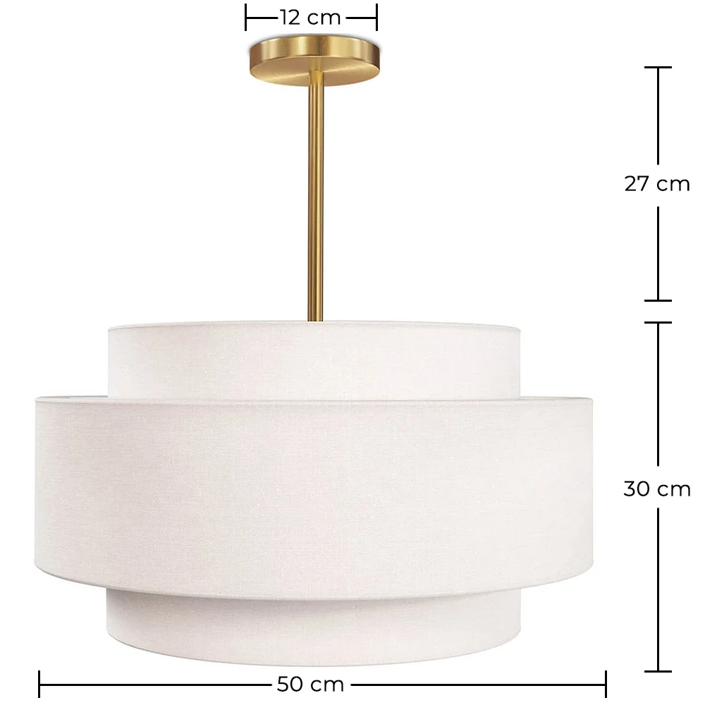 Lampadario a Sospensione - Paralume in Tessuto - Braichal image 10