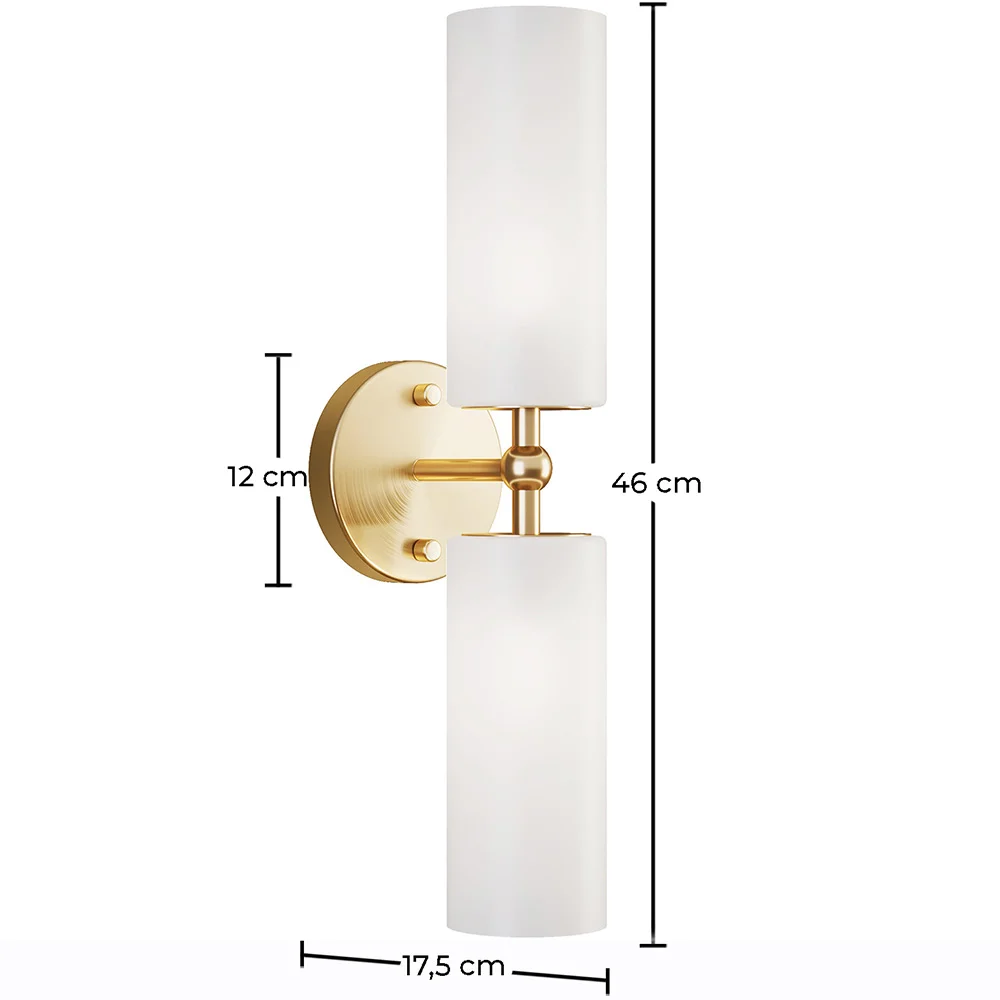 Lampada da Parete Dorata Invecchiata - Applique a 2 Luci - Feru image 10