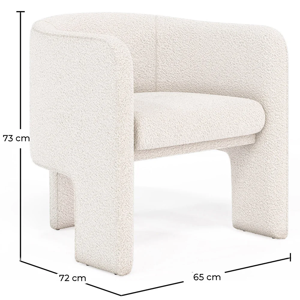 Poltrona di Design - Poltrona Imbottita in Tessuto Bouclé - Curtis image 10