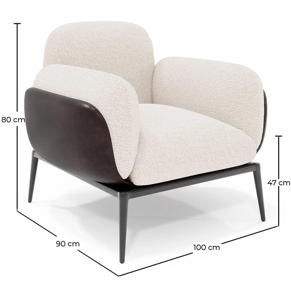 Poltrona imbottita in tessuto bouclé - Vandan image 10