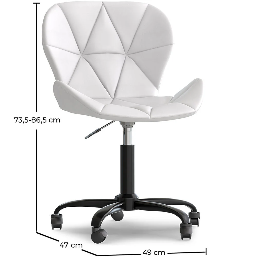  Sedia da ufficio con ruote - Sedia girevole da scrivania - Rivestita in similpelle - Struttura nera Wito image 10