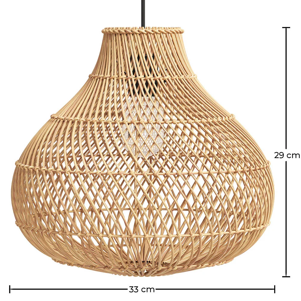 Lampada a soffitto in rattan - Lampada a sospensione boho di Bali - Wayan image 10
