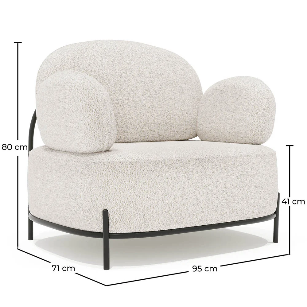 Poltrona di design - Rivestita in tessuto bouclé - Baman image 10