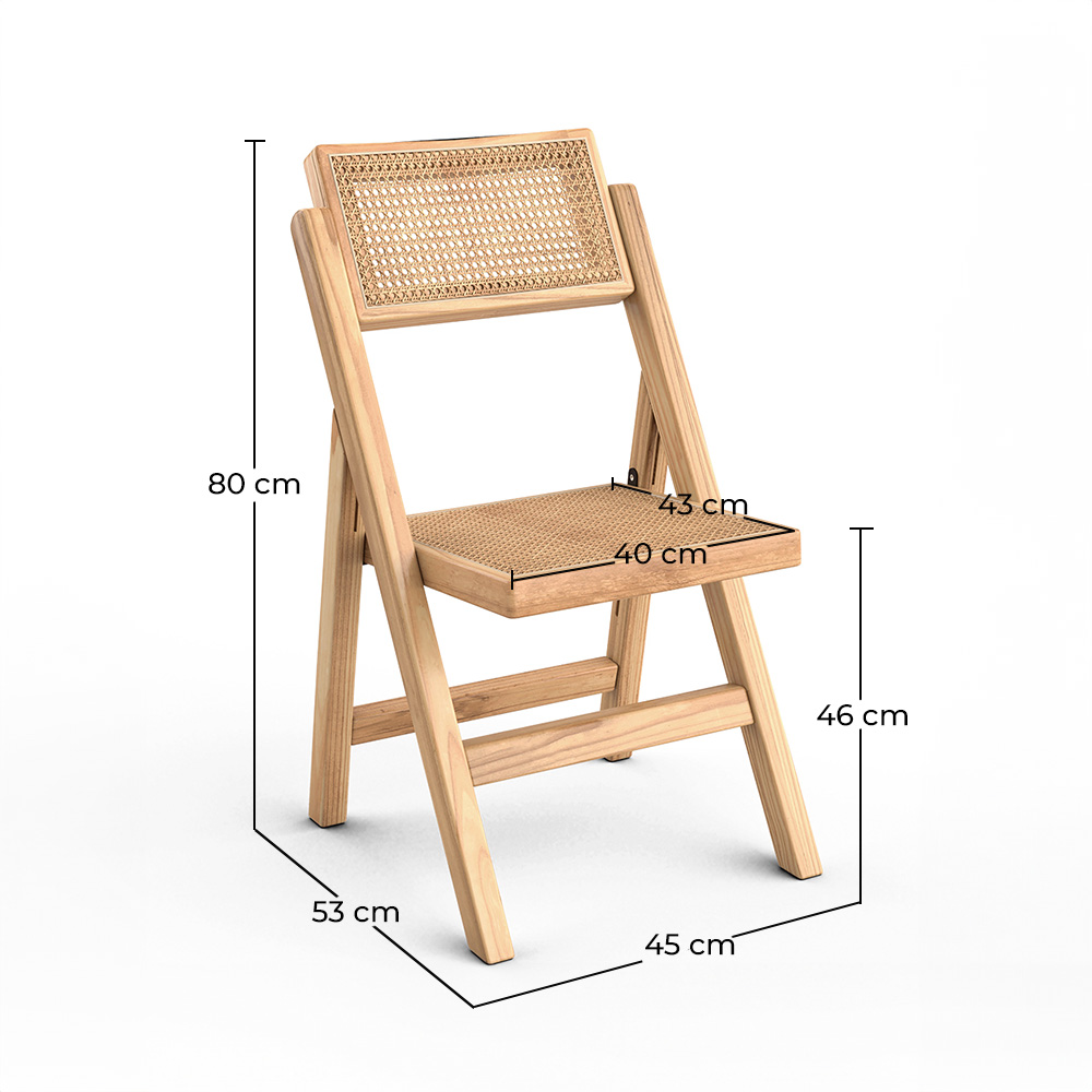 Sedia pieghevole in legno e rattan per sala da pranzo - Umbra image 10