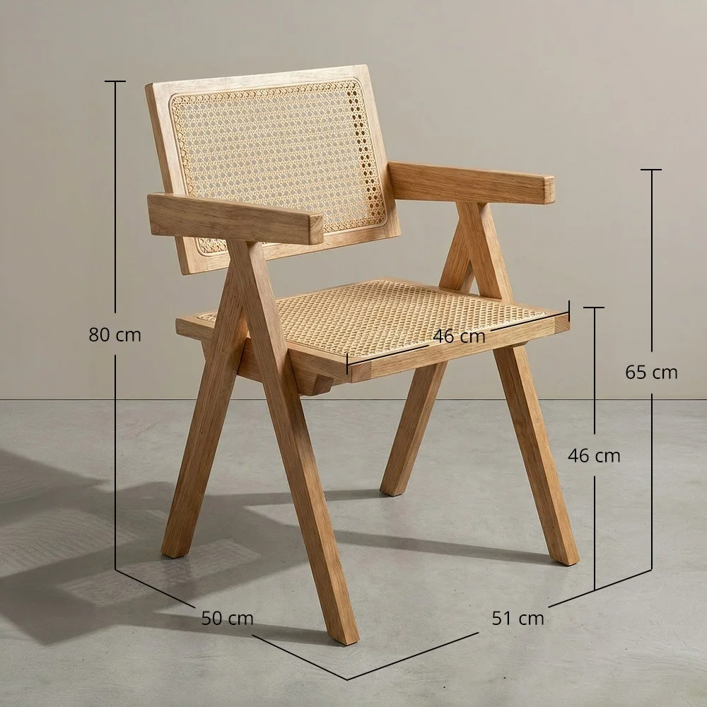 Sedia da pranzo in rattan intrecciato - con braccioli - Kane image 10