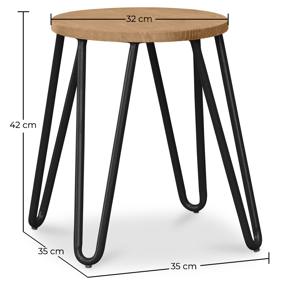 Sgabello Hairpin - 42cm - Legno chiaro e metallo image 10