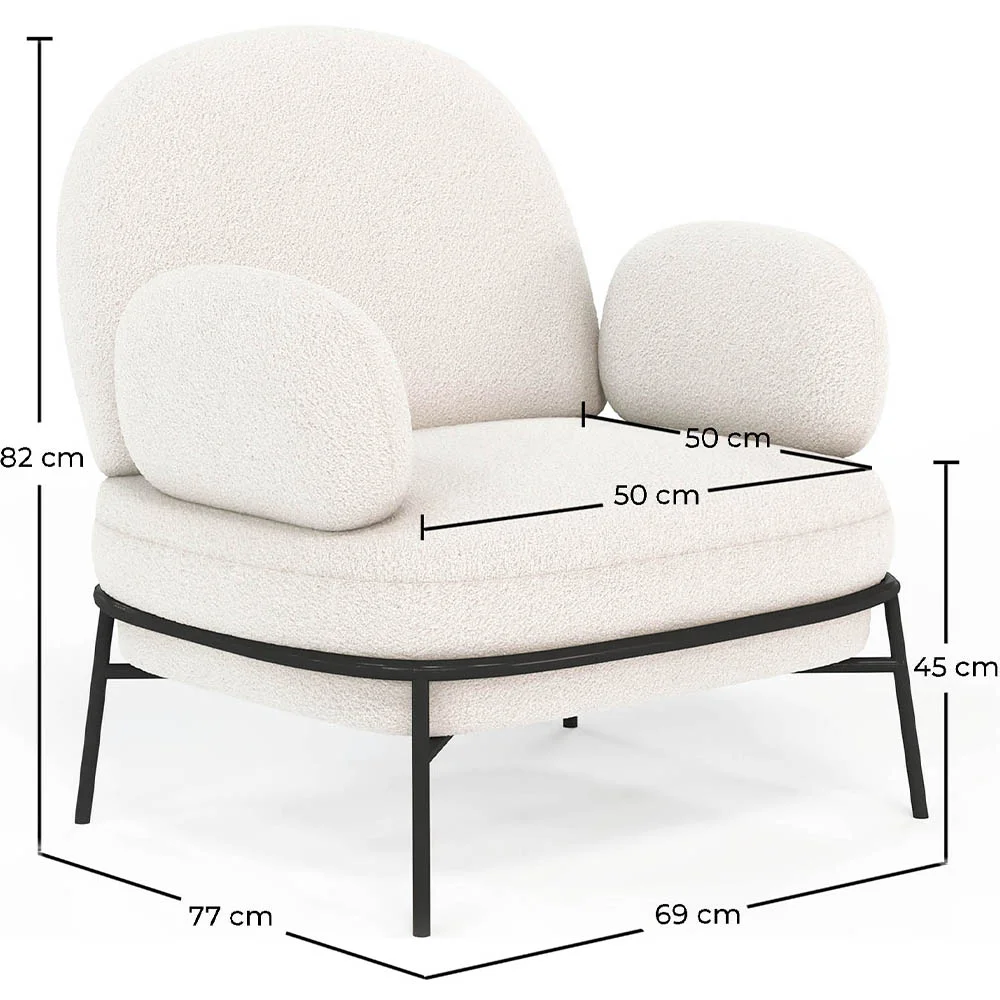 Poltrona di Design - Rivestita in Tessuto Bouclé - Alia image 10