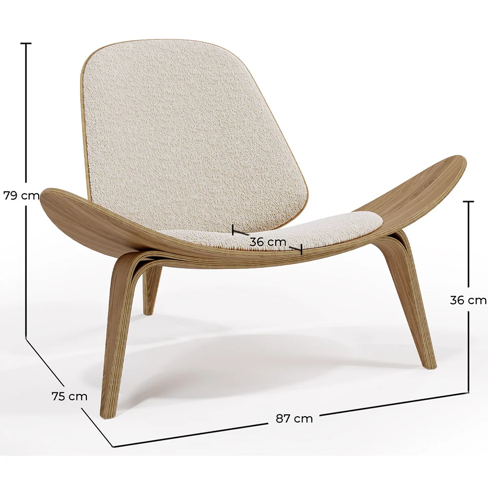 Poltrona - Poltrona scandinava - Rivestimento in Boucle - Lucy image 10