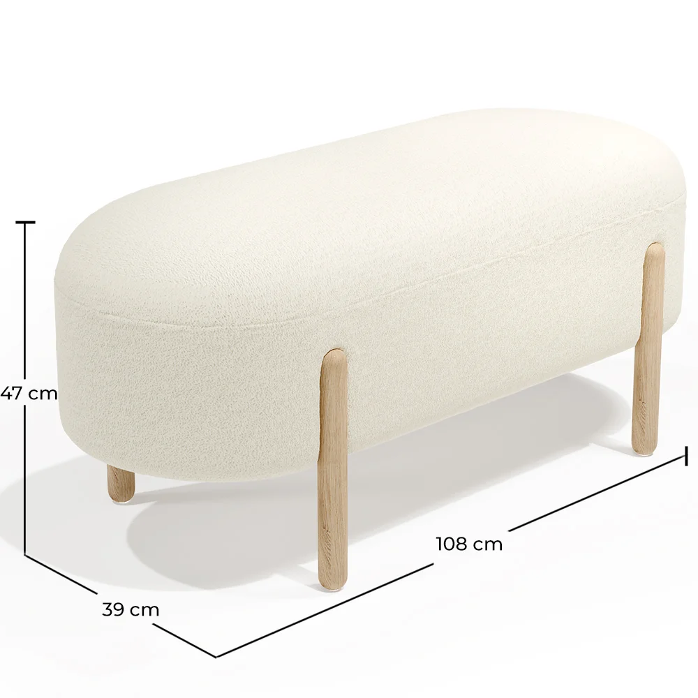 Panca Imbottita in Bouclé - Curve image 10