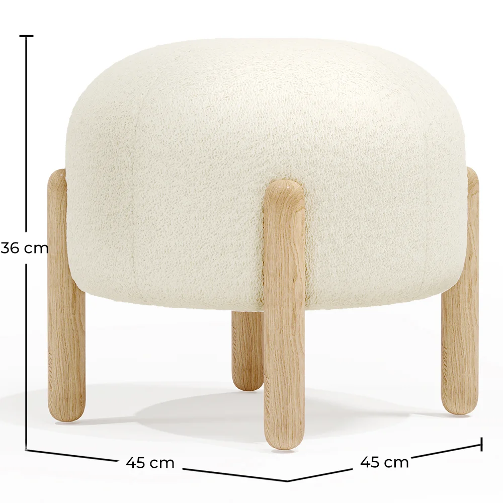 Sgabello Basso Imbottito in Bouclé - Curve image 10
