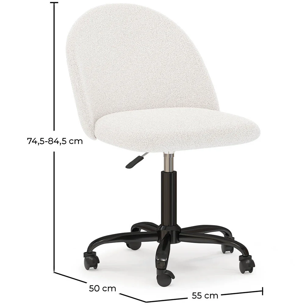 Sedia da Ufficio Imbottita - Bouclé - Evelyne image 10