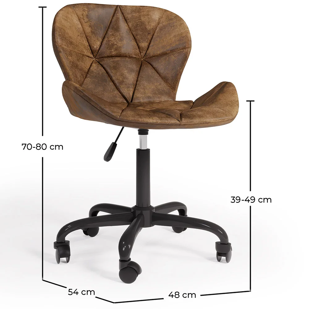 Sedia da ufficio vintage - Pelle vegana - Delare image 10