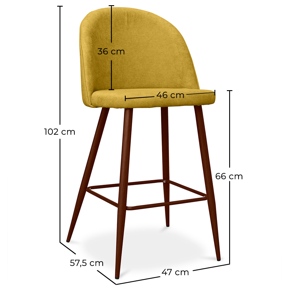 Sgabello imbottito in tessuto - Design scandinavo - 66cm- Evelyne image 10