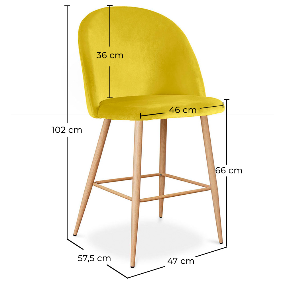 Sgabello imbottito in velluto - Design scandinavo - 66cm - Evelyne image 10