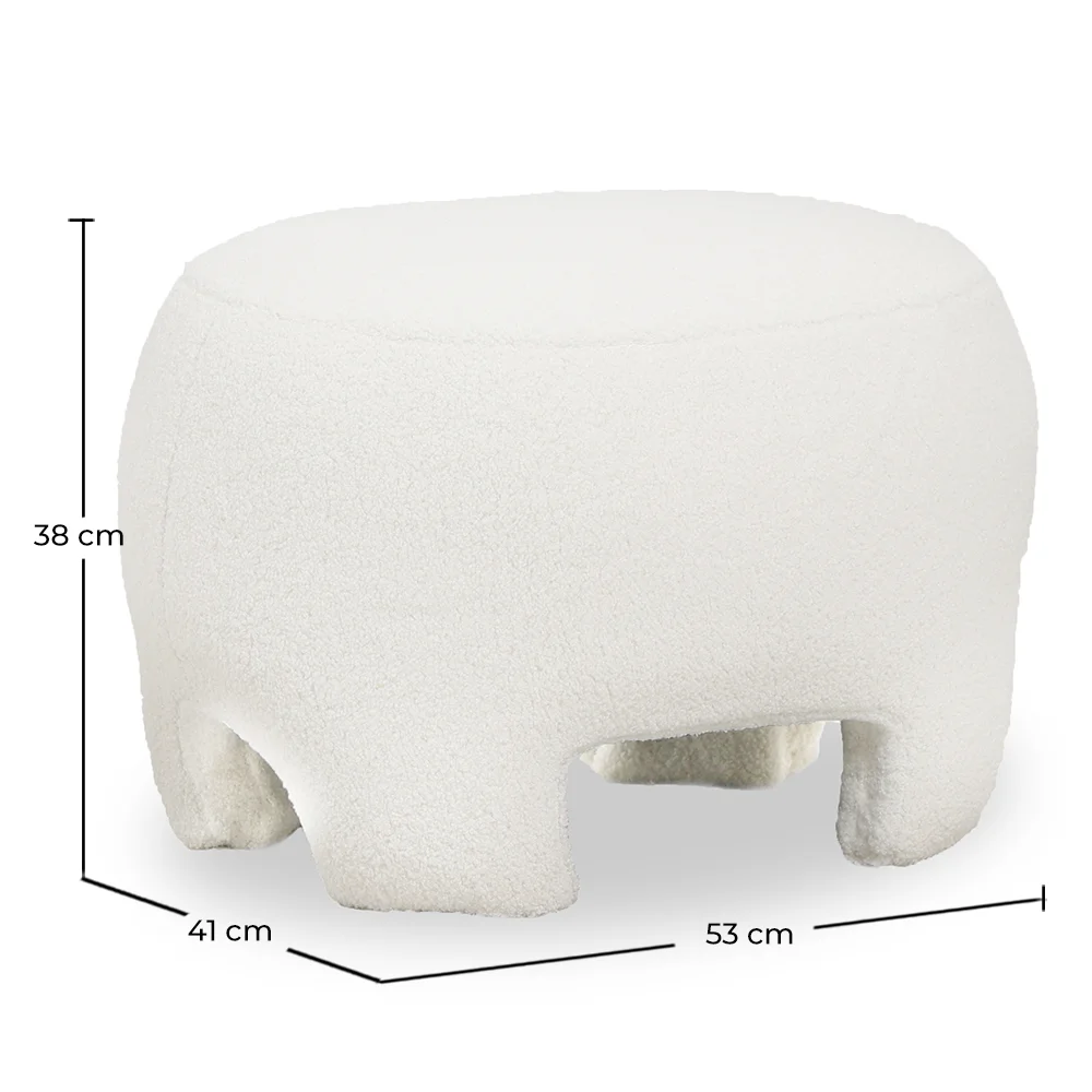 Poggiapiedi Imbottito - Pouf in Tessuto Bouclé - Magnolia image 10