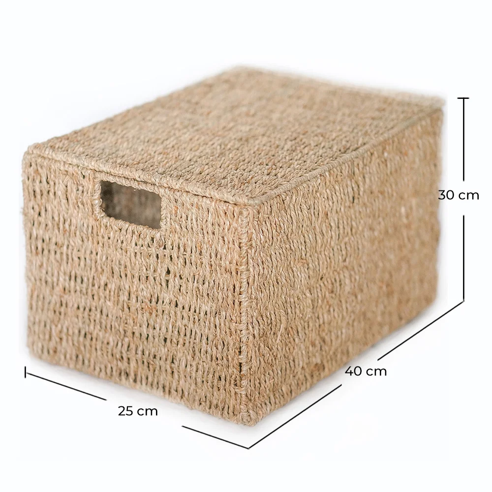 Cesto in Fibra Naturale con Coperchio - 40x30CM - Maracay image 10