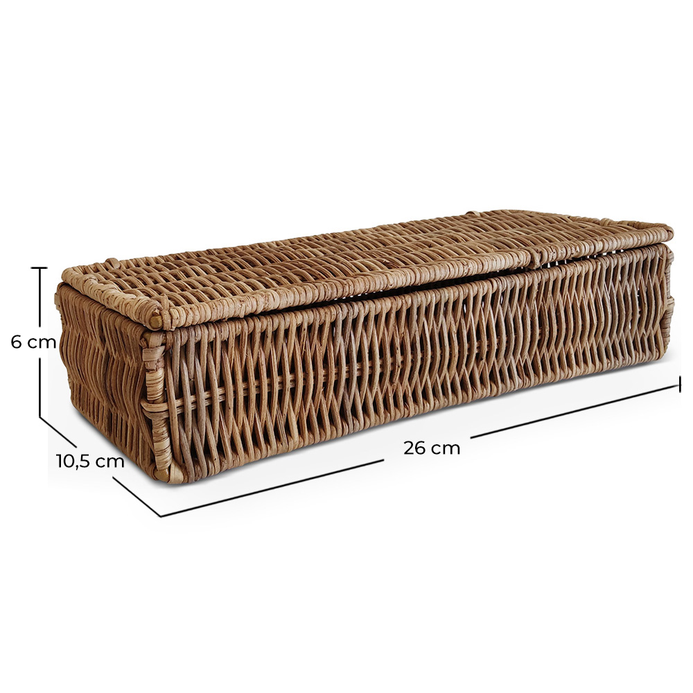  Cesto in rattan con coperchio - 26x10CM - Lung image 10