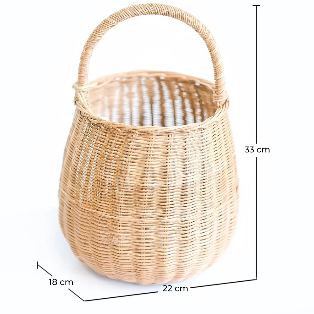 Cesto in rattan con manico - 33x22CM - Vernu image 10