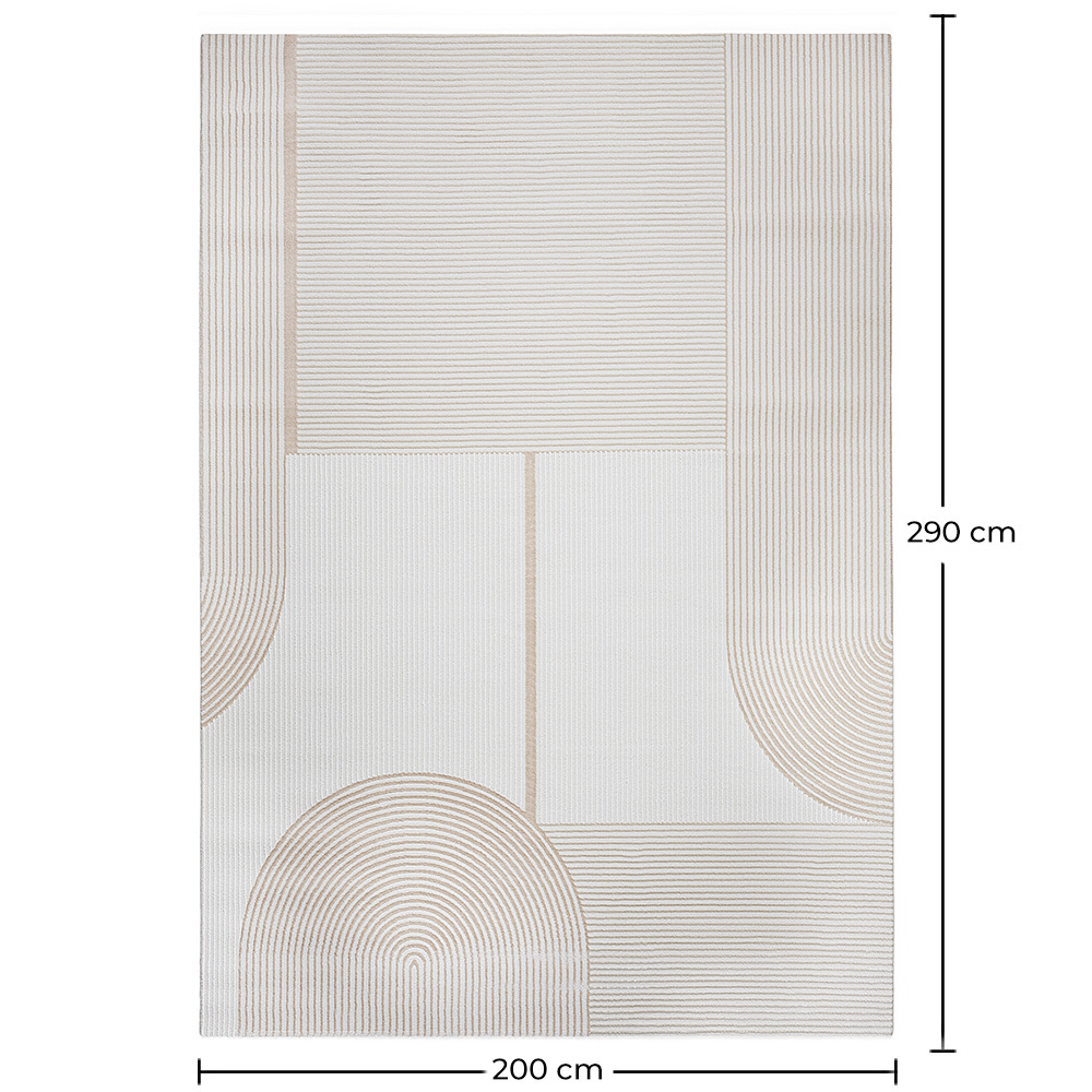 Grande Tappeto dal Design Contemporaneo e Moderno - Beige (290x200 cm) - Dhoka image 10