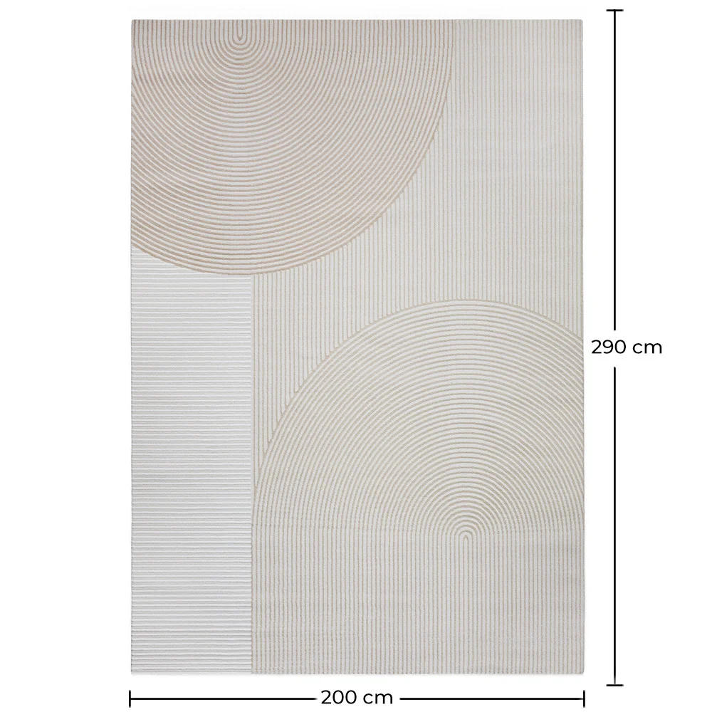 Grande Tappeto dal Design Contemporaneo e Moderno - Beige (290x200 cm) - Ryng image 10