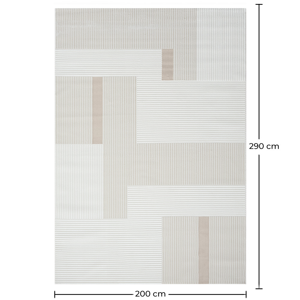 Grande Tappeto dal Design Contemporaneo e Moderno - Beige (290x200 cm) - Qara image 10