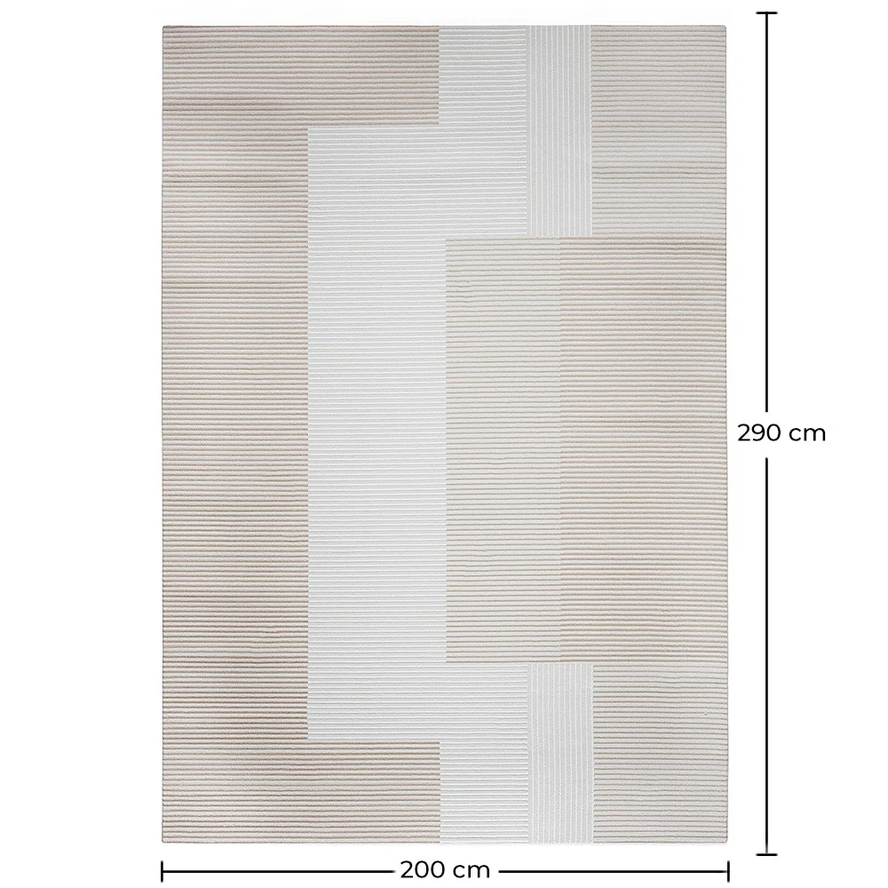 Grande Tappeto dal Design Contemporaneo e Moderno - Beige (290x200 cm) - Loru image 10