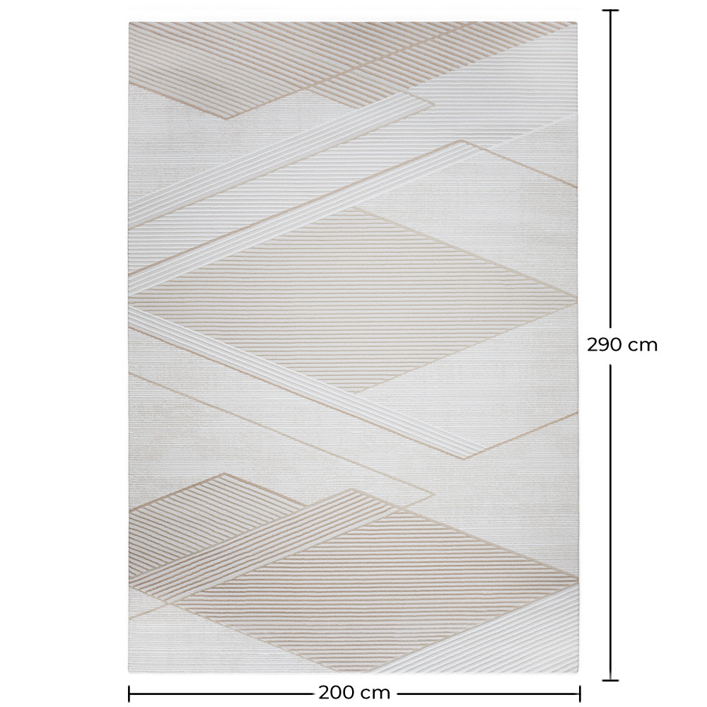 Grande Tappeto dal Design Contemporaneo e Moderno - Beige (290x200 cm) - Utana image 10