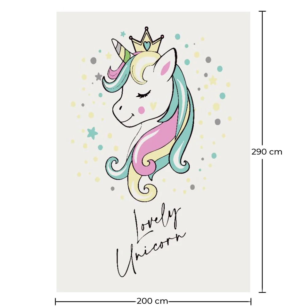 Grande Tappeto per Bambini con Disegno Unicorno - Multicolore (290x200 cm) - Style image 10