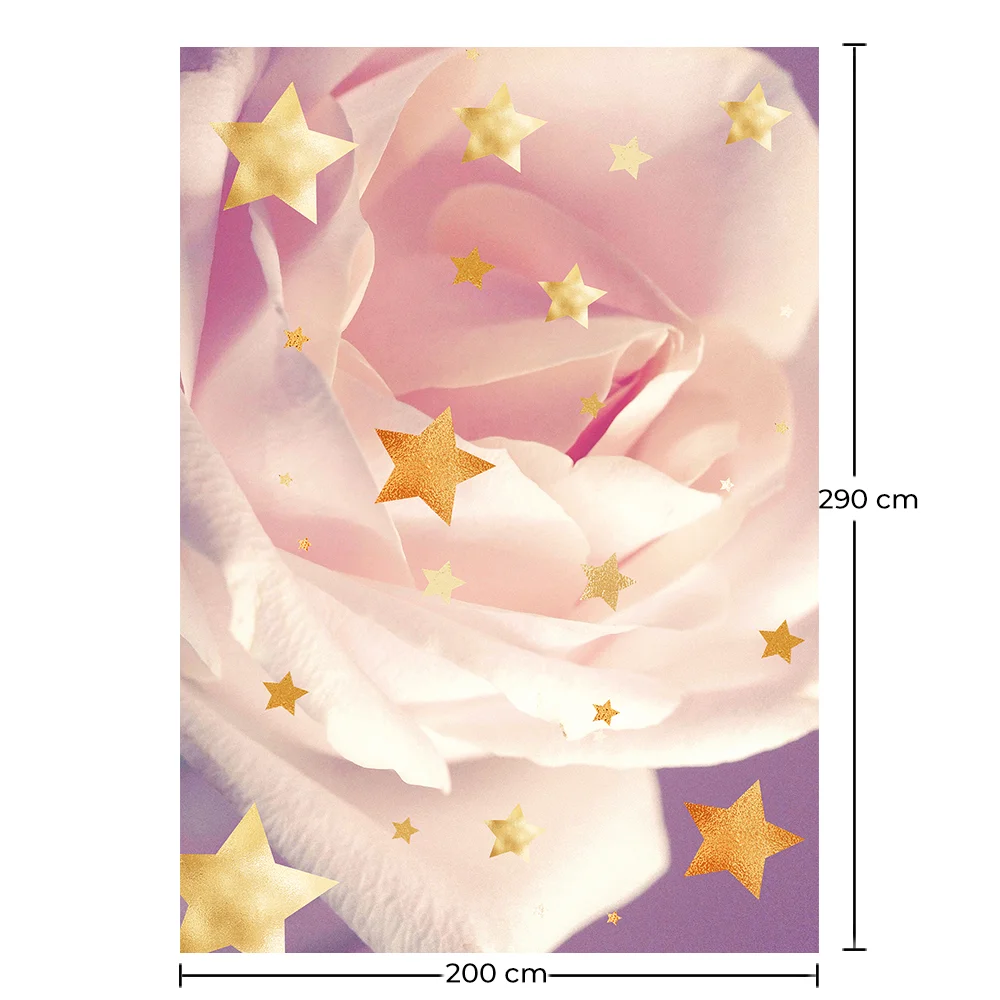 Grande Tappeto per Bambini con Disegno Stella Floreale - Rosa (290x200 cm) - Alvi image 10