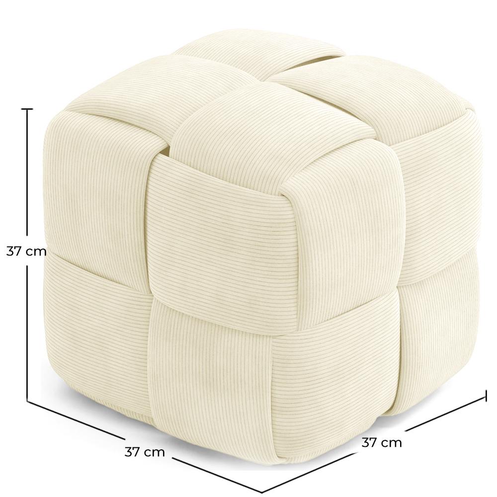 Pouf Quadrato Imbottito in Velluto a Coste - Design Moderno - Cube image 10