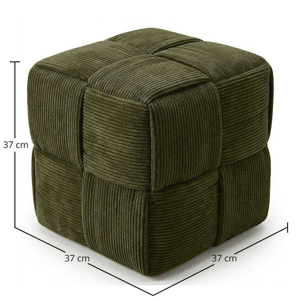Pouf Quadrato Imbottito in Velluto a Coste - Design Moderno - Cube image 10