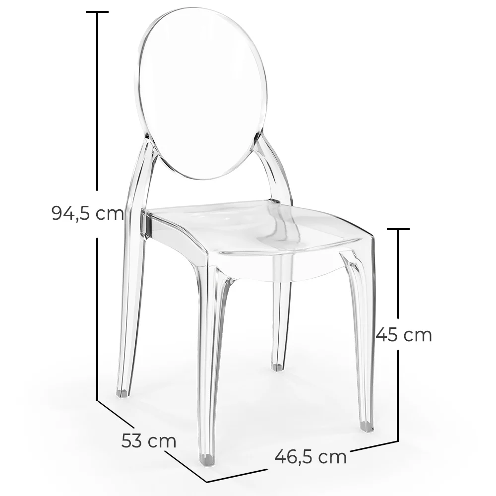 Confezione di 4 sedie da pranzo trasparenti - Estilo Victoria  image 10