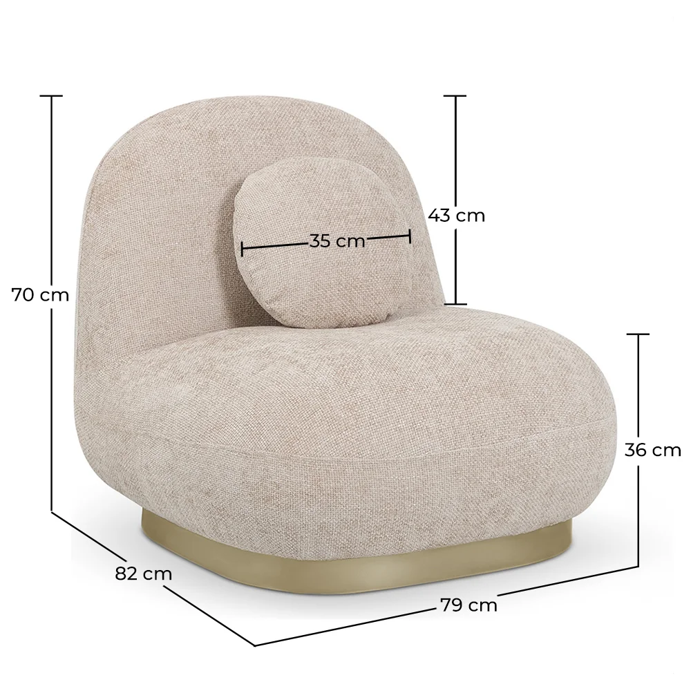 Poltrona Curva di Design Stile Contemporaneo Rivestita in Chenille - Larry image 10