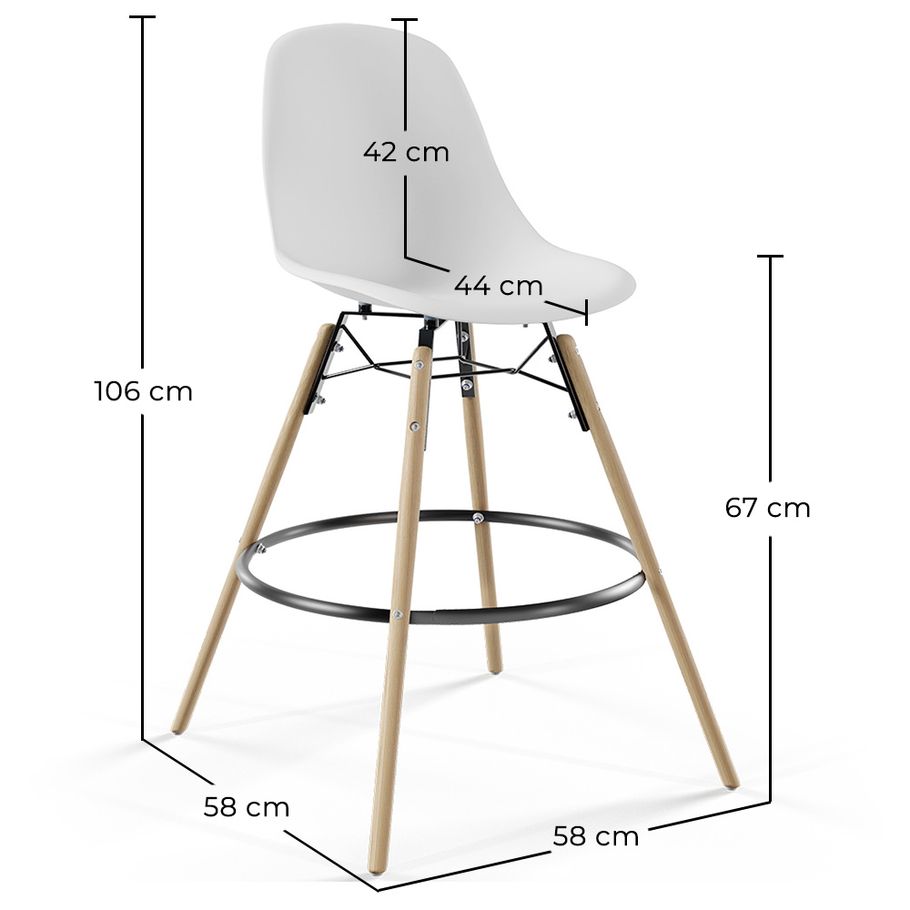 Sgabello da Bar Design Scandinavo - Gambe in Legno - Skögur image 10