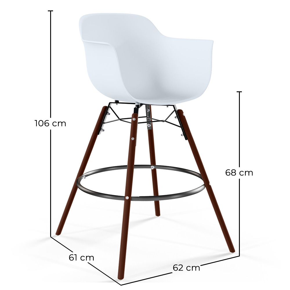 Sgabello da bar - Design Scandinavo - Gambe in Legno Scuro - Nordika image 10