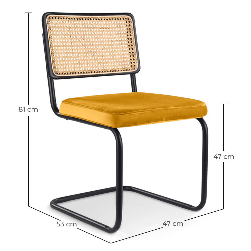 Sedia da pranzo - Rivestita in velluto - Legno e rattan - New Edition - Puila image 10