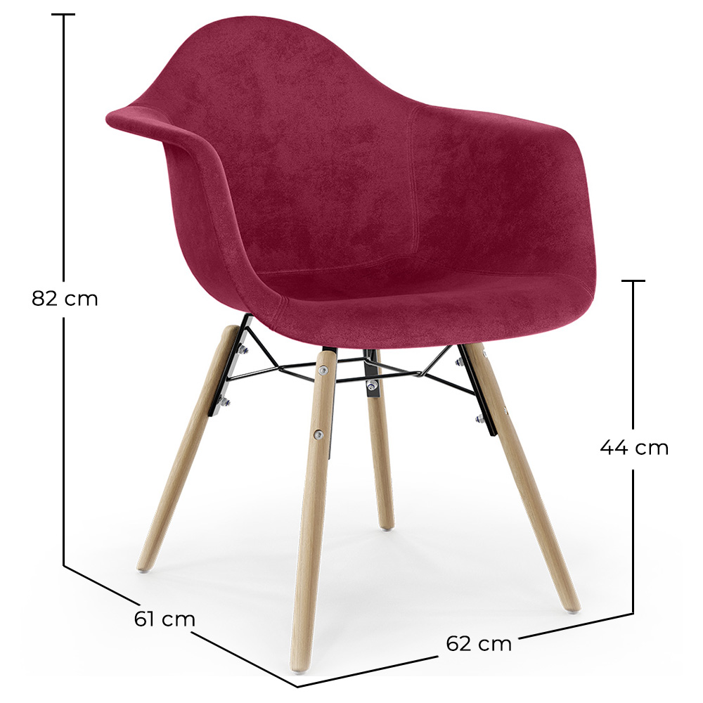 Sedia da Pranzo in Velluto - Design Scandinavo e Gambe in Legno - Nordika image 10