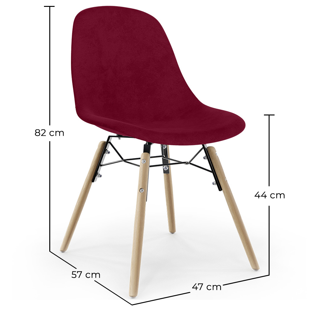 Sedia da Pranzo in Velluto - Design Scandinavo e Gambe in Legno - Skögur image 10