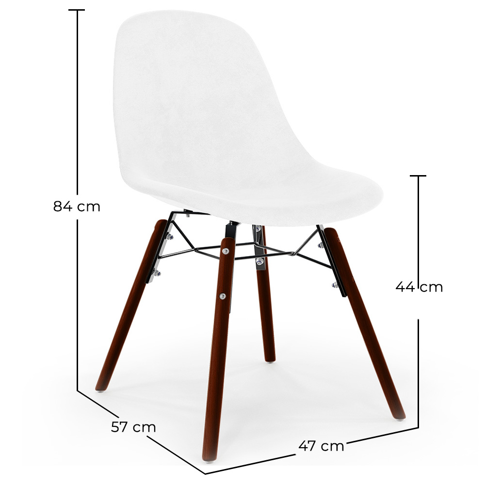 Sedia da Pranzo in Velluto - Design Scandinavo e Gambe in Legno Scuro - Skögur image 10