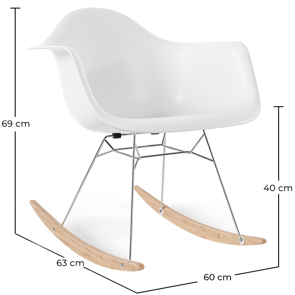 Sedia a Dondolo - Design Scandinavo - Gambe in Legno e Metallo - Nordika image 10