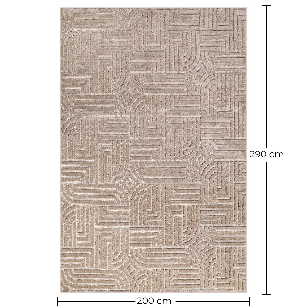 Grande Tappeto dal Design Contemporaneo e Moderno - Beige (290x200 cm) - Rococo image 10