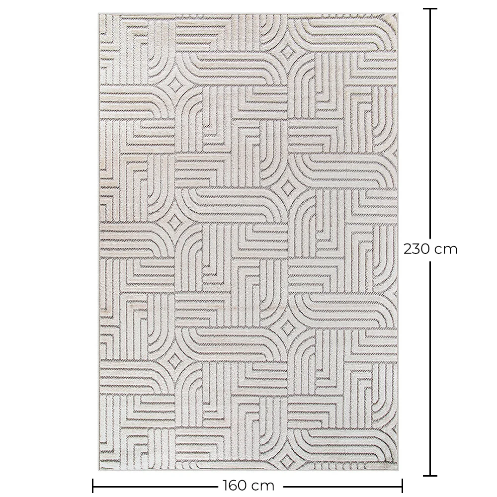 Grande Tappeto dal Design Contemporaneo e Moderno - Beige (160x230 cm) - Rosella image 10