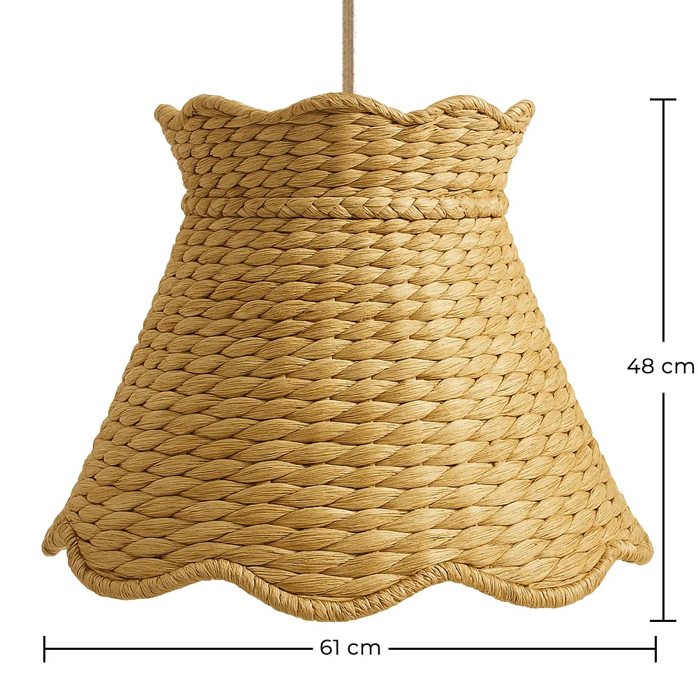 Lampada da Soffitto in Rattan – Lampada a Sospensione Stile Naturale – Tyna image 10