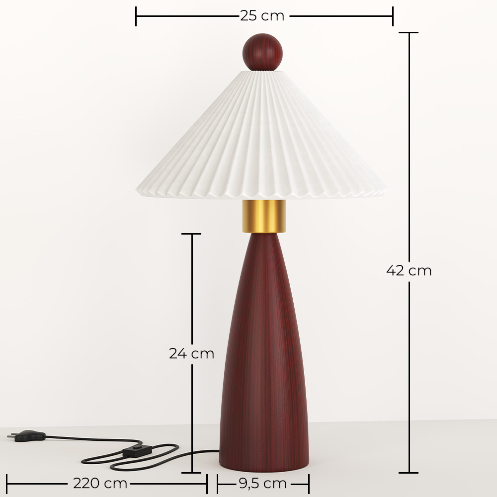 Lampada da tavolo con base in legno e paralume in cemento bianco - Ambiana image 10