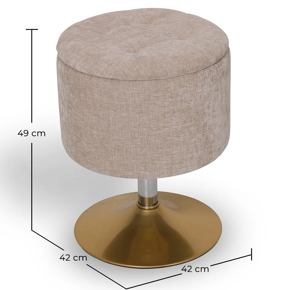 Sgabello Con Contenitore Rivestito In Chenille - Tony image 10