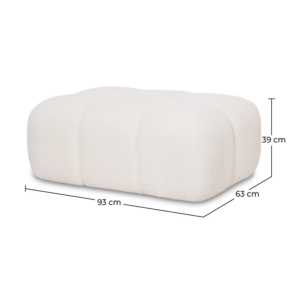 Pouf Modulare Rivestito In Tessuto Bouclé - Design Moderno (93х63) – Abbinabile Al Divano Modulare Bianca image 10