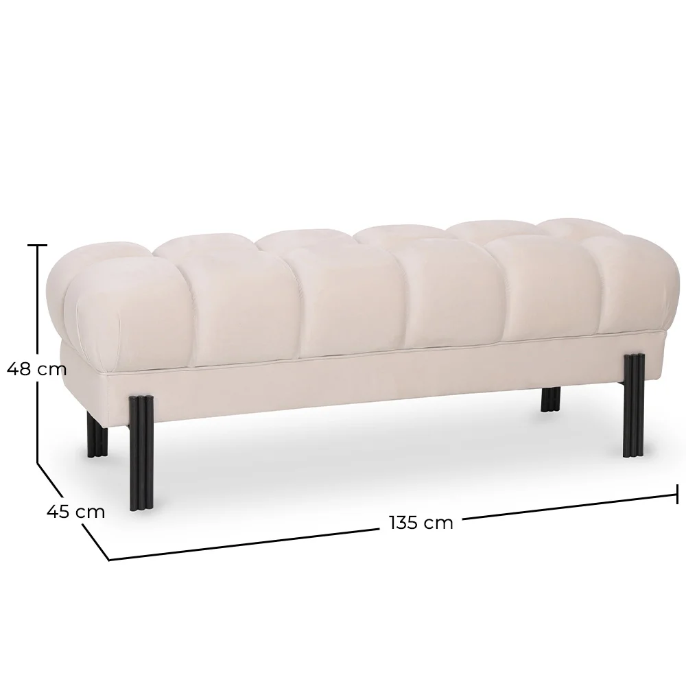 Panca Stile Chesterfield Rivestita In Velluto Con Gambe In Ferro - Hamptons image 10